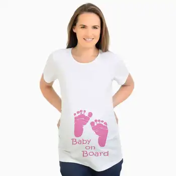 Moteriški Marškinėliai Animacinių filmų Motinystės Viršūnes Kūdikių Juokinga Nėštumo T Marškinėliai trumpomis Rankovėmis T-marškinėliai nėščiosioms Tees S-3XL