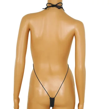 Moteriški Vientisų Spalvų Seksualus Monokini Mini Bikini Maudymosi Kostiumėliai Maudymosi Kostiumėlį, Maudymosi Kostiumą, G-String Thong Timpa Trikampis Kostiumas Bodysuit