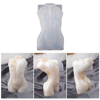 Moters Nuogas Kūnas Molio Pelėsių Kūno Silikono Pelėsių Pyragas Apdaila 3D Žvakių Liejimo Moterų Nuogas Kūnas Molio Pelėsių Minkštas Pyragas