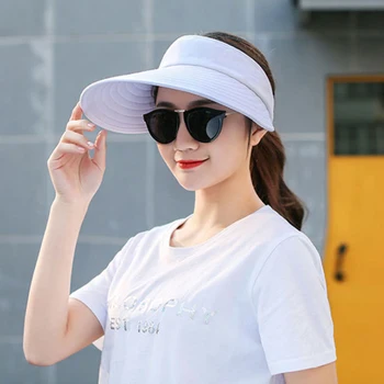 Moterys Vasarą Saulės Skydelis Plataus kraštais Skrybėlę Paplūdimio Skrybėlę Reguliuojamas UV Apsauga Moterų Bžūp Golfo Skrybėlę, Roll-up, Nešiojamų Lauko Bžūp 2021