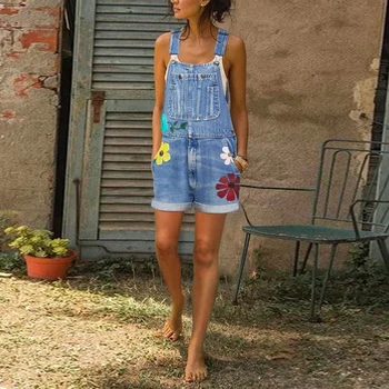 Moterų darbo drabužiai 2021 M. Vasarą Mėlyna Džinsinio Šortai Mados atsitiktinis moterų petnešos yra puikus moterų plius dydžio džinsus