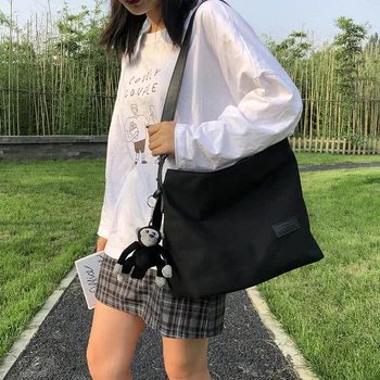 Moterų maišas Drobės rankinės naujų 2020 m. naujų korėjos versija pečių maišą nešti maišą krepšys paprastos merginos drobė maišelis studentų krepšys