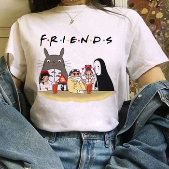 Moterų Marškinėliai Totoro Anime ir Animacinių filmų Negabaritinių marškinėliai Harajuku Atsitiktinis Tshirts su trumpomis Rankovėmis Viršūnes Moterų Marškinėliai, Drabužiai