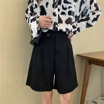 Moterų Rinkiniai ilgomis Rankovėmis Leopard Marškinėliai Sun-proof Kelio ilgis Šortai Elegantiškas Harajuku BF Street Wear Fashion Moterų 2vnt Nustatyti Chic