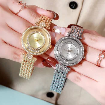 Moterų Watch Moteris 2021 Prabangos Prekės Aukso Laikrodis Lady Rankiniai Laikrodžiai Kristalų Moterų Ponios Kvarciniai Laikrodžių Mados Moterų Laikrodis