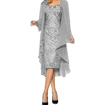 Motina Nuotakos Suknelės, Elegantiška Rausvos spalvos Nėrinių Pantsuit 2 Gabalus Plius Dydis Vestuvių Šalis Svečių Suknelė su Striuke 2020 m.