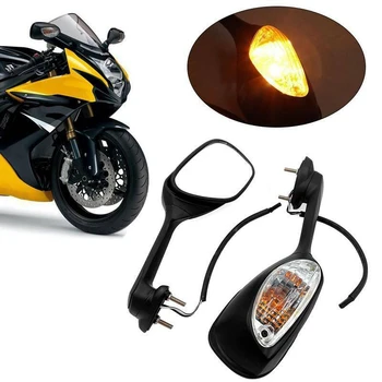 Motociklo galinio vaizdo Veidrodėliai LED Posūkio Signalo galinio vaizdo Veidrodėlis, skirtas Suzuki GSXR 600 750 2006 -2010 1000 2005-2007 K6 K7 K8