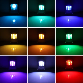 Multi-Color Vejos Potvynis Šviesa, 10/20W RGB Vejos Lemputė, Prožektorius Nuotolinio valdymo pultelis Lauko Vandeniui Sodo Kanalo Šviesos AC85-245V