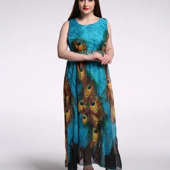 Musulmonų 2021 m. Pavasario/Vasaros Dubajaus Moterų Drabužiai Bohemijos Etninės Paplūdimio Suknelė Spausdinti Šifono Dydžio Suknelė turkijos Drabužių Abaja
