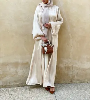 Musulmonų Suknelė, Hijab Eid Abaja Dubajaus Burbulas Rankovėmis Vasarą turkijos Suknelės Abayas Moterų Islamo Drabužių Kimono Femme Musulmane