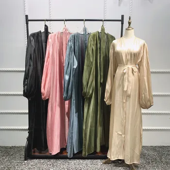Musulmonų Suknelė, Hijab Eid Abaja Dubajaus Burbulas Rankovėmis Vasarą turkijos Suknelės Abayas Moterų Islamo Drabužių Kimono Femme Musulmane