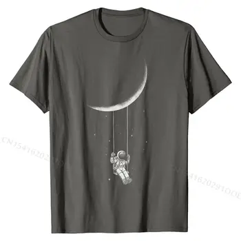 Mėnulis Sūpynės Astronautas Žvaigždžių Kosmoso Žmogus, Juokingi Marškinėliai Topai Marškinėliai Brand New Custom Medvilnės Vyrų Tshirts Užsakymą
