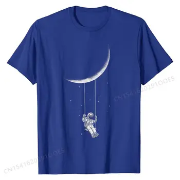 Mėnulis Sūpynės Astronautas Žvaigždžių Kosmoso Žmogus, Juokingi Marškinėliai Topai Marškinėliai Brand New Custom Medvilnės Vyrų Tshirts Užsakymą