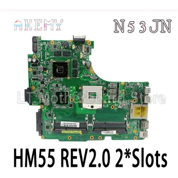 N53JN Plokštė HM55 REV2.0 2*Slots Asus N53 N53J N53JN nešiojamas Plokštė N53JN Mainboard N53JN Plokštė bandymo OK