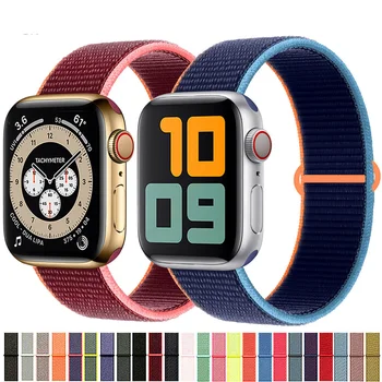 Nailono Diržas Apple watch band 44mm 40mm 42mm 38mm smartwatch apyrankė diržo sporto kilpa apyrankę iWatch serijos 3 4 5 6 se juosta