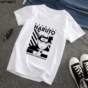 Naruto Drabužiai, vyriški Marškinėlius Anime Spausdinti O-kaklo Rankomis Dažyti trumpomis Rankovėmis Unisex Derliaus Manga Atsitiktinis Streetwear Negabaritinių marškinėliai