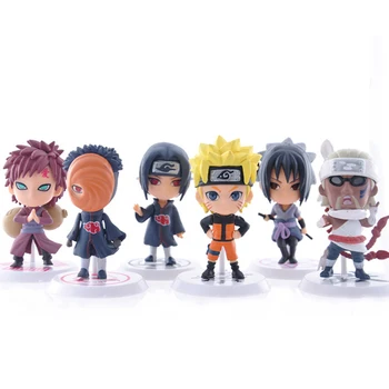 Naruto Shippuden Anime Veiksmų Skaičius, Hatake Kakashi 19 Q Versija Modelį, 7CM PVC Uzumaki Naruto Statula Kolekcines Žaislas Figma Dovana