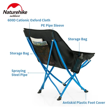 Naturehike Nešiojamas Sulankstomas YL04 Kėdė 2.2 kg Ultralight Lauko Žvejybos Kėdė Aliuminio Lydinio X Laikiklis Atlošas Mėnulis Išmatose