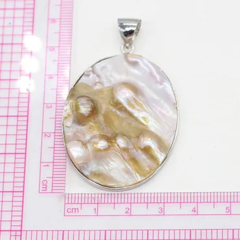 Natūralus Lukštais Pakabukas Ovalo formos, Balta perlamutru Su perlų Išskirtinį pakabukai papuošalai priėmimo 