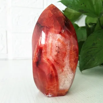 Natūralus raudonasis agatas kristalų liepsna dekoruoti agatas ledų, mineralinio pavyzdys