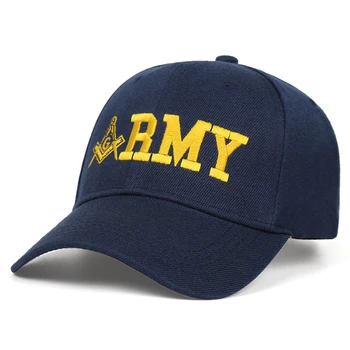 Nauja Banga FREEMASON ARMIJOS Siuvinėjimo Beisbolo Kepurė Vyrams, Moterims Atsitiktinis Įrengtas snapback cap 