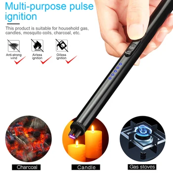 Nauja Elektros Lanko Lengvesni USB Vėjo Flameless Plazmos Uždegimo Ilgai Virtuvės Kitos Lengvesnės Už Žvakė dujinė Viryklė Lauko GRILIS