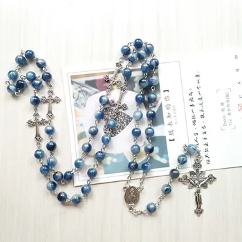 Nauja Siunta Derliaus Rožinio Katalikų Ornamentu Mergelės Kryžiaus Jėzaus Kristaus Rožinio Religinių Karoliai Moterims
