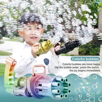 Nauja Vaikai Kamufliažas Gatling Burbulas Mašina E Lectric Muilo Burbulas Ginklų Žaislas, Automatinė Burbulų Pūtimo Vaikų Vasaros Lauko Žaislai