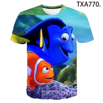 Nauja Vasaros Filmo Finding Nemo 3D marškinėliai Vyrams, Moterims, Vaikams, Mados Streetwear Berniukas Mergaitė Vaikai Atspausdintas T-shirt Kietas Viršūnes Tee
