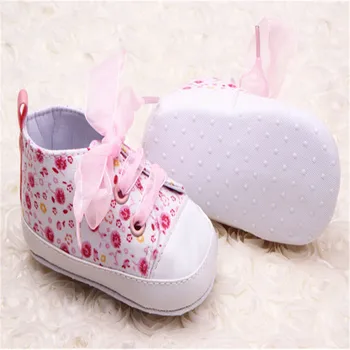 Naujagimio Gėlių Minkštas Vienintelis Lovelę Bateliai Kūdikiams Mergina Bamblys Sneaker Anti-Slip