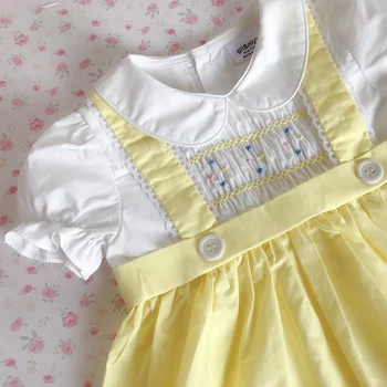Naujagimis kūdikis, kūdikis vasaros suknelė vintage stiliaus dizainas kūdikių mergaičių boutique vaikų vasaros suknelės