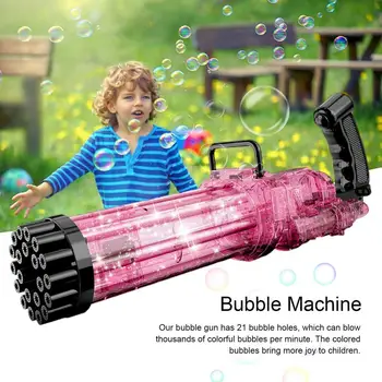 Naujas 15.5 Colių Dizainas Gatling Burbulas Mašina Žaislo 21 Skylių Burbulas Maker Žaislas Automatinis Vasaros Muilo Vandens Burbulas Lauko Žaislai
