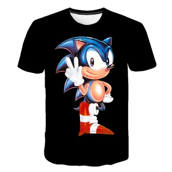Naujas 3D Berniukas Sonic Spaudinių Mergina Juokinga T-Shirt Kostiumas Vaikų Vasaros 2021 Kostiumas Vaikams, Drabužiai Kūdikiams, T-Marškinėliai, Palaidinukė