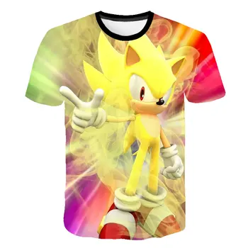 Naujas 3D Berniukas Sonic Spaudinių Mergina Juokinga T-Shirt Kostiumas Vaikų Vasaros 2021 Kostiumas Vaikams, Drabužiai Kūdikiams, T-Marškinėliai, Palaidinukė