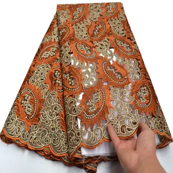 Naujas atvykimo handcut organza nėrinių audinio populiariausių Afrikos prancūzų nėriniai su akmens ir karoliukai Nigerijos Dubajus šalies siuvimo suknelė