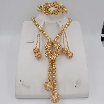 Naujas Aukštos Kokybės Dubajus aukso didelis Papuošalų didelis Rinkinys, Aukso spalvos Nigerijos Vestuvių Afrikos Papuošalų Rinkiniai Parure Bijoux Femme