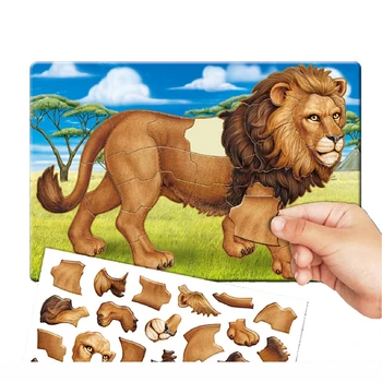 Naujas Chidren 3D Puzzle Lipdukai Liūtas Gyvūnų Kietas Lipdukas Berniukų Mokymosi Švietimo Žaislai juokinga 