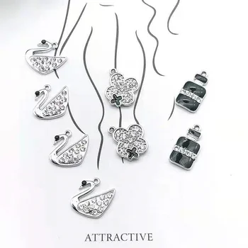 Naujas Diamond Swan Keturių Lapų Dobilų Lydinio, Papuošalai, Aksesuarai, Valentino Dieną, 