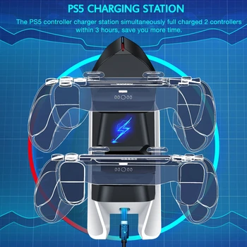 Naujas Dual Greitas Įkroviklis PS5 Playstation 5 Valdiklio Tipas-C Krovimo Doko Stotis PS5 Gamepad Įkroviklio PS5 Priedai