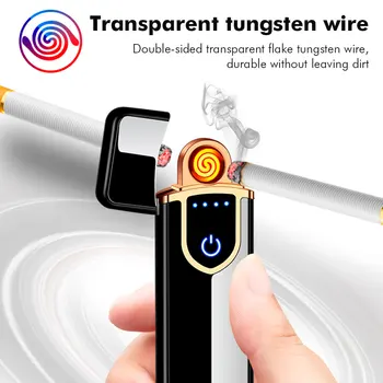 Naujas Kūrybinis Prisilietimas Perjungti USB įkrovimo Dvigubo Kampo lengvesni Plazmos Cigarečių degiklio Vėjo flameless Elektroniniai žiebtuvėliai