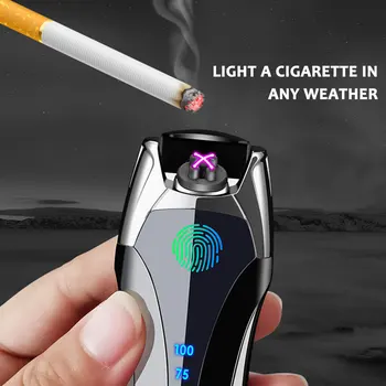 Naujas Kūrybinis Prisilietimas Perjungti USB įkrovimo Dvigubo Kampo lengvesni Plazmos Cigarečių degiklio Vėjo flameless Elektroniniai žiebtuvėliai