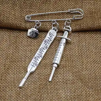 Naujas mados asmenybės slaugytoja medicinos lauke medicinos pakabukas papuošalai adatų švirkštų keitimo stetoskopas žavesio papuošalai dovana sagė