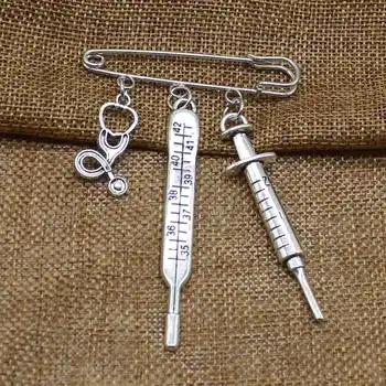 Naujas mados asmenybės slaugytoja medicinos lauke medicinos pakabukas papuošalai adatų švirkštų keitimo stetoskopas žavesio papuošalai dovana sagė