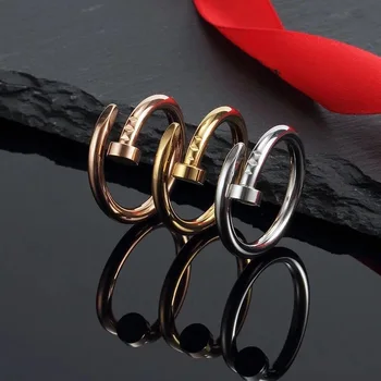 Naujas Mados MEILĖS Žiedas Varžtas Pora Dovana Titano, Nerūdijančio Plieno Šalis Prabangos Prekės Žiedai Moterų Valentino Dienos Pateikti