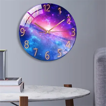 Naujas Mados Žvaigždėtą dangų Projektavimą Didelis Sieninis Laikrodis Kvarciniai Laikrodžiai Turas Silent Laikrodžiai Kambarį Namų Dekoro Horloge Klasėje