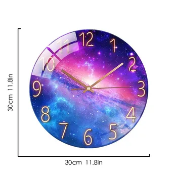 Naujas Mados Žvaigždėtą dangų Projektavimą Didelis Sieninis Laikrodis Kvarciniai Laikrodžiai Turas Silent Laikrodžiai Kambarį Namų Dekoro Horloge Klasėje