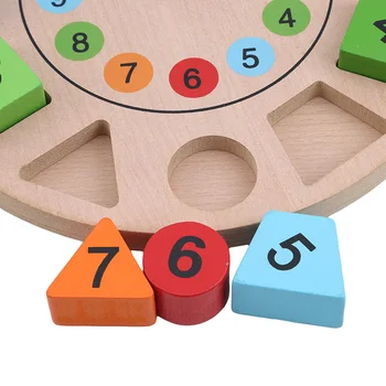 Naujas Medinis trimatis Laikrodis Įspūdį Žaislas Vaikams, Anksti Švietimo Žaislas Ikimokyklinio Skaitmeninis Geometrinės Formos Pažinimo Žaislas