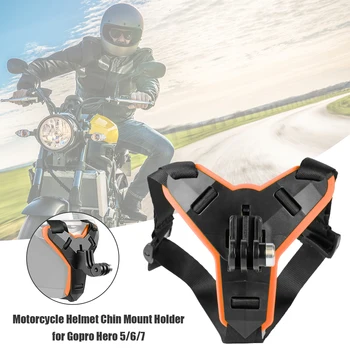 Naujas Motociklo Šalmas Smakro Stovėti Mount Turėtojas GoPro Hero 8 7 6 5 4 3 Xiaomi Yi Veiksmų Sporto Kamera Full Face Turėtojas