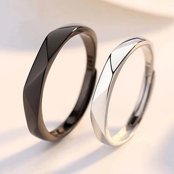Naujas paprastų geometrinių pora žiedas gali būti derinama su rhombus vestuvinį žiedą, 2021 pora dalyvavimas juvelyrikos dovanų šalis