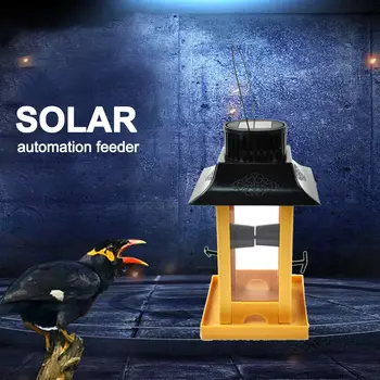 Naujas Saulės Papūga Finansuojančiojo LED Šviesos Paukščių Lesyklėlę lauko Stotis Kabinti už Balandžių Varna Papūga Lauko Balkonas Paukščių Šėrimo paukščių